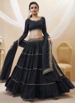 Georgette Black Party Wear Leheriya Printed Lehenga Choli